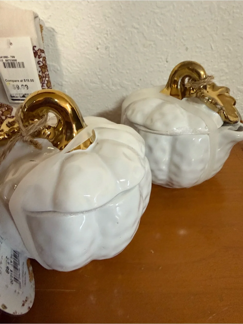 Sundry Kitchen towel and 2 pumpkin covered creamers - Set of 3